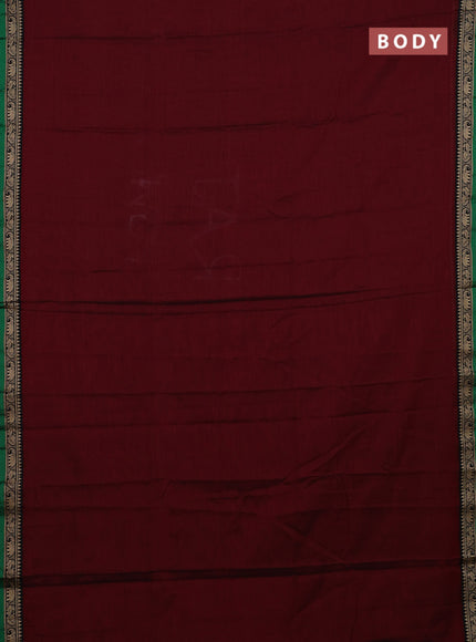 Maroon & Green Narayanpet Cotton - Kalamkari Blouse