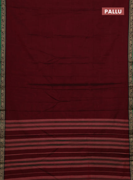 Maroon & Green Narayanpet Cotton - Kalamkari Blouse