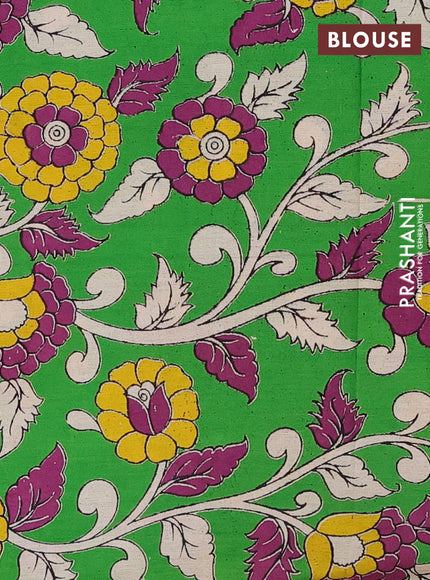 Maroon & Green Narayanpet Cotton - Kalamkari Blouse