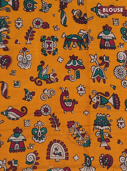 Violet & Mustard Yellow Narayanpet Cotton - Kalamkari Blouse