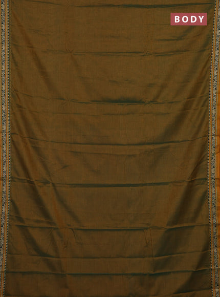 Mustard Green & Green Narayanpet Cotton - Kalamkari Blouse