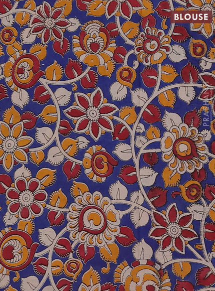 Rust & Royal Blue Narayanpet Cotton - Kalamkari Blouse