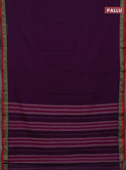 Purple & Orange Narayanpet Cotton - Kalamkari Blouse