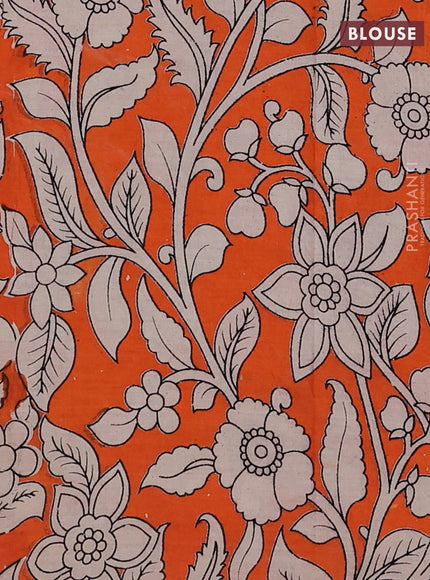 Purple & Orange Narayanpet Cotton - Kalamkari Blouse