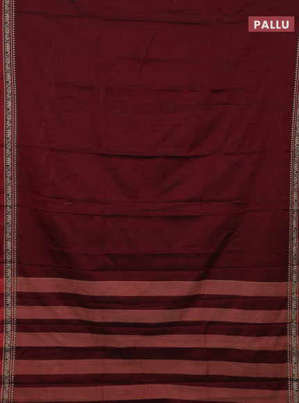 Maroon & Beige Narayanpet Cotton - Kalamkari Blouse