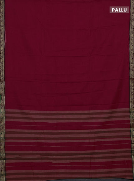 Pink & Green Narayanpet Cotton - Kalamkari Blouse