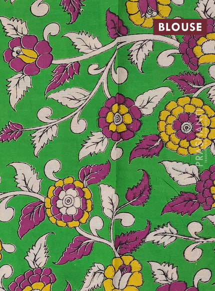 Pink & Green Narayanpet Cotton - Kalamkari Blouse
