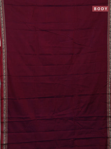 Magenta Pink & Beige Narayanpet Cotton - Kalamkari Blouse