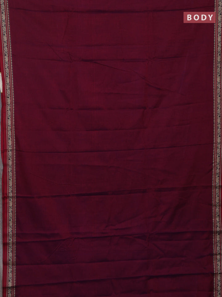 Magenta Pink & Beige Narayanpet Cotton - Kalamkari Blouse