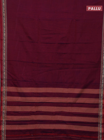 Magenta Pink & Beige Narayanpet Cotton - Kalamkari Blouse