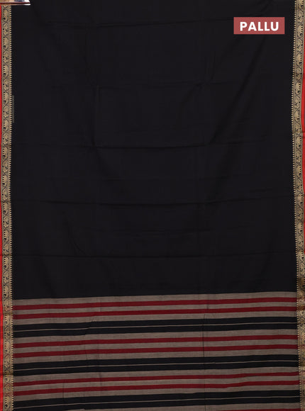 Black & Maroon Narayanpet Cotton - Kalamkari Blouse