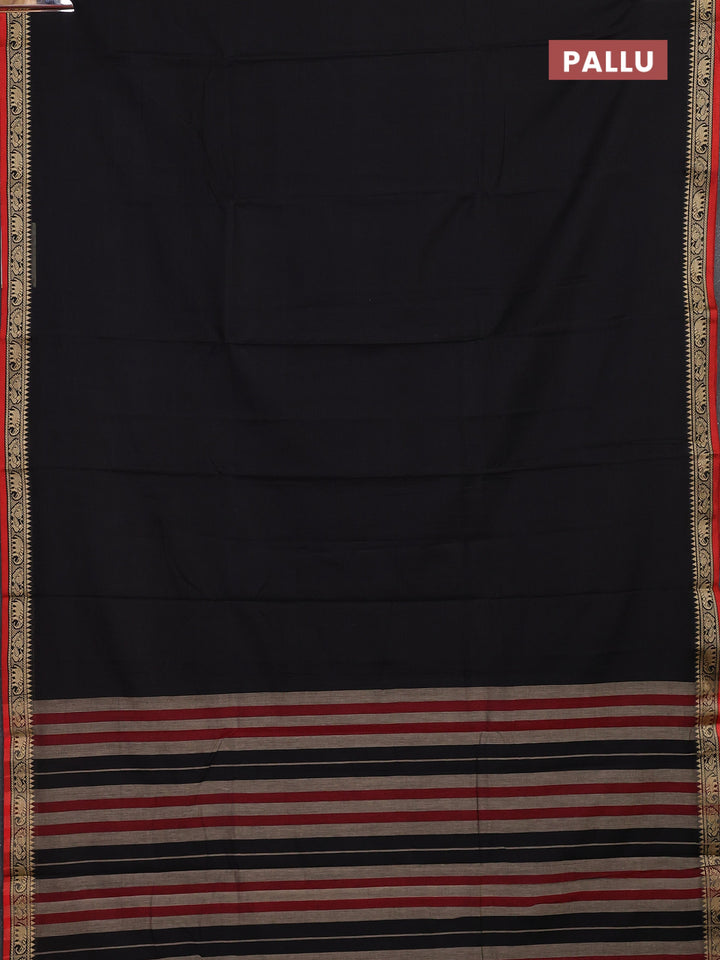 Black & Maroon Narayanpet Cotton - Kalamkari Blouse
