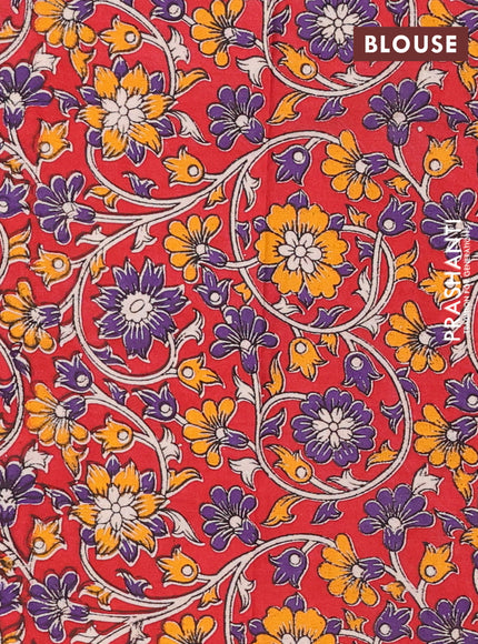 Black & Maroon Narayanpet Cotton - Kalamkari Blouse