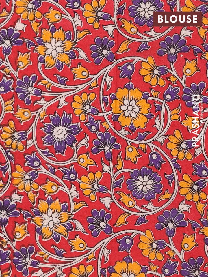Black & Maroon Narayanpet Cotton - Kalamkari Blouse