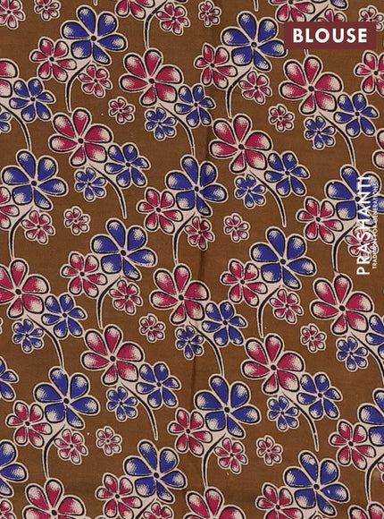Violet & Brown Narayanpet Cotton - Kalamkari Blouse