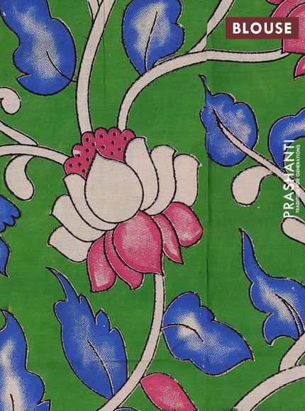 Chiku & Green Narayanpet Cotton - Kalamkari Blouse