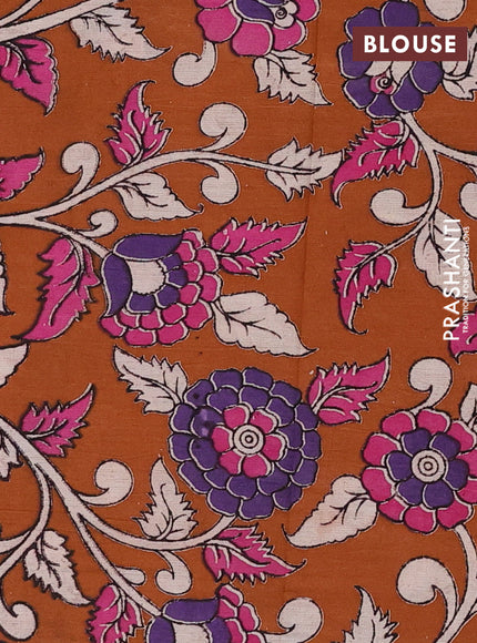 Pink & Rust Narayanpet Cotton - Kalamkari Blouse