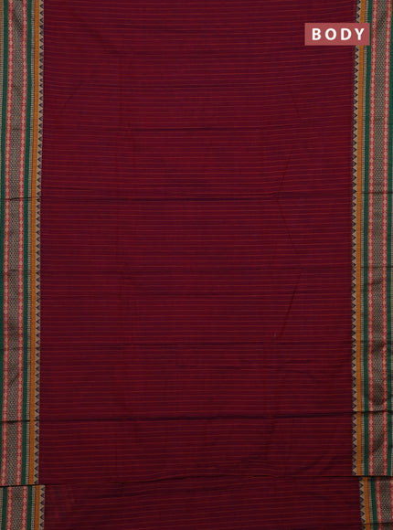 Magenta Pink & Green Narayanpet Cotton - Kalamkari Blouse