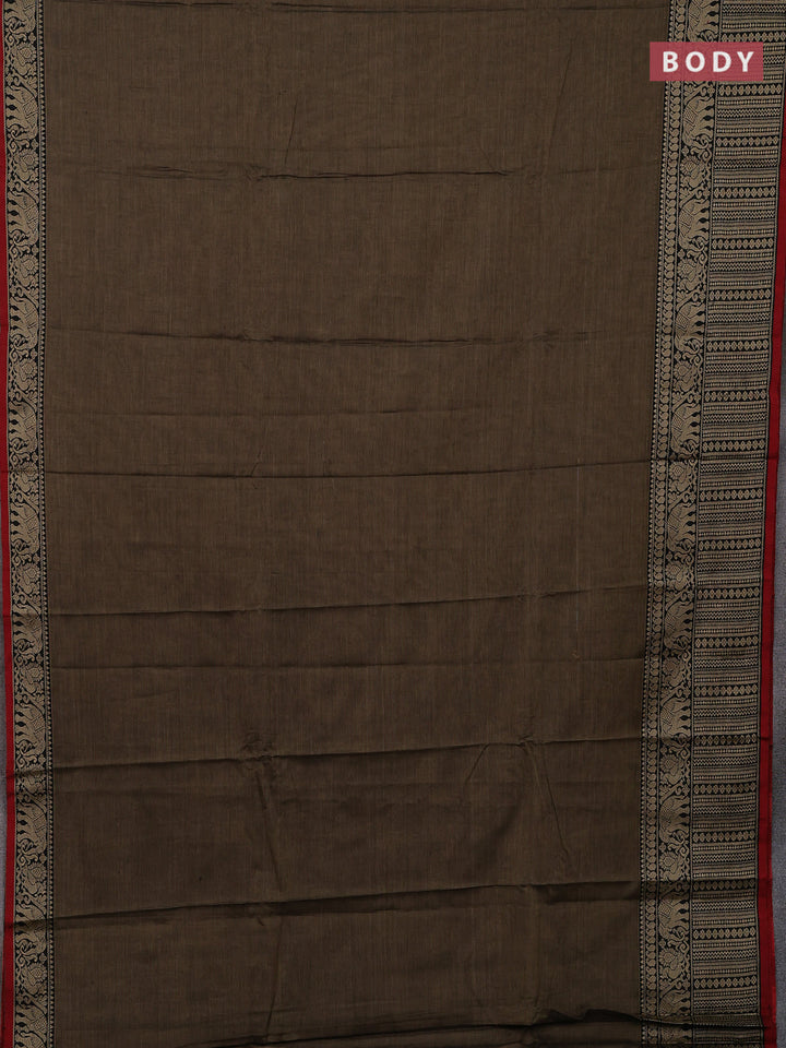 Chiku & Beige Narayanpet Cotton - Kalamkari Blouse