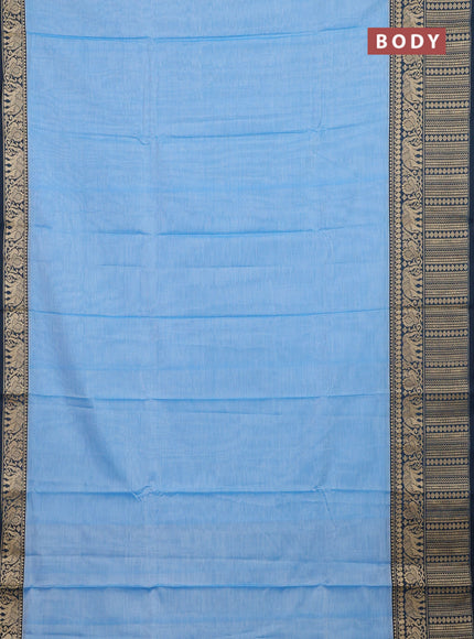 Aqua Blue & Royal Blue Narayanpet Cotton - Kalamkari Blouse