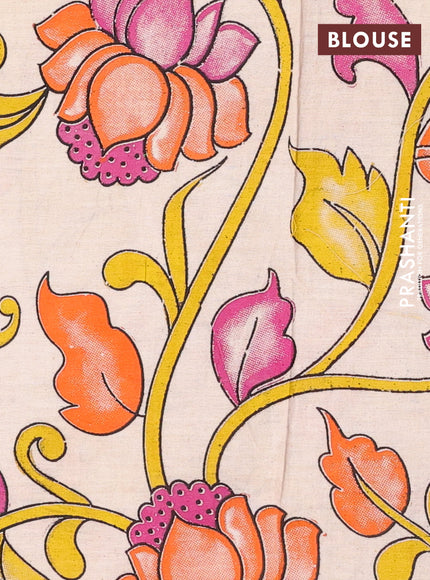 Black & Beige Narayanpet Cotton - Kalamkari Blouse