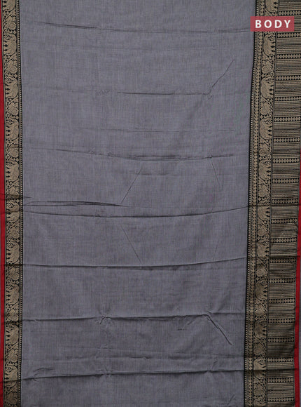 Grey & Royal Blue Narayanpet Cotton - Kalamkari Blouse