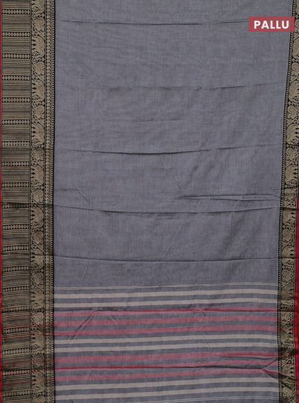 Grey & Royal Blue Narayanpet Cotton - Kalamkari Blouse