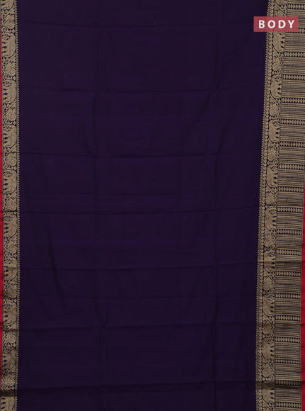 Violet & Beige Narayanpet Cotton - Kalamkari Blouse