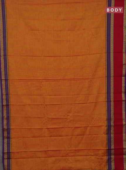 Mustard Yellow & Maroon Narayanpet Cotton - Kalamkari Blouse