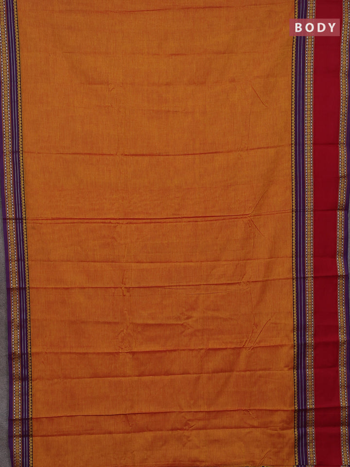 Mustard Yellow & Maroon Narayanpet Cotton - Kalamkari Blouse
