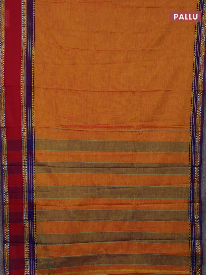 Mustard Yellow & Maroon Narayanpet Cotton - Kalamkari Blouse