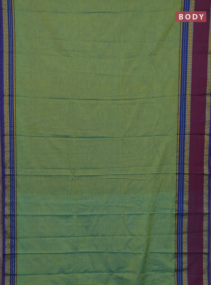 Teal Green & Peacock Green Narayanpet Cotton - Kalamkari Blouse