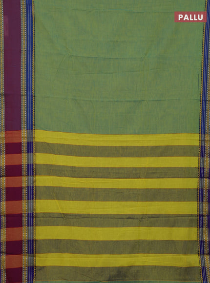 Teal Green & Peacock Green Narayanpet Cotton - Kalamkari Blouse