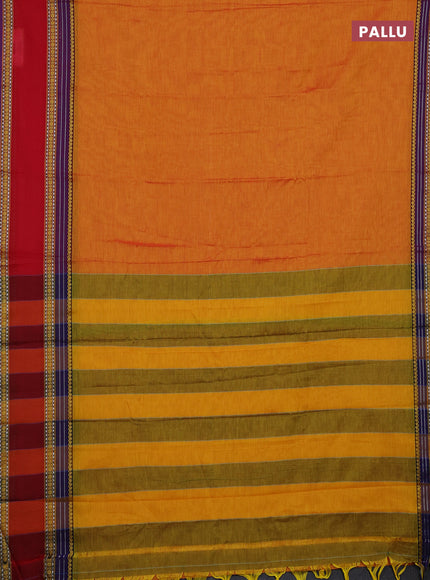 Mustard Yellow & Maroon Narayanpet Cotton - Kalamkari Blouse