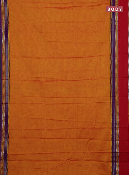 Mustard Yellow & Maroon Narayanpet Cotton - Kalamkari Blouse