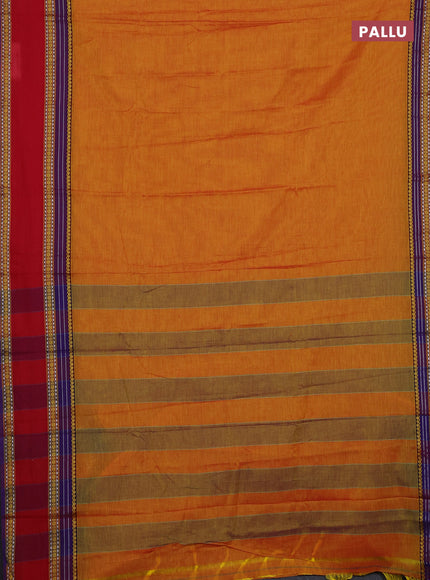 Mustard Yellow & Maroon Narayanpet Cotton - Kalamkari Blouse