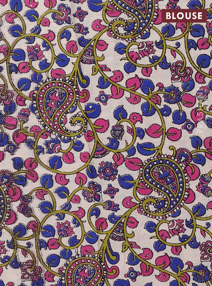 Pink & Beige Narayanpet Cotton - Kalamkari Blouse