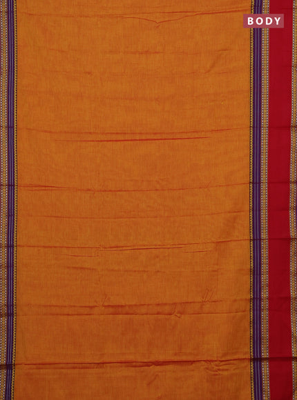 Mustard Yellow & Maroon Narayanpet Cotton - Kalamkari Blouse