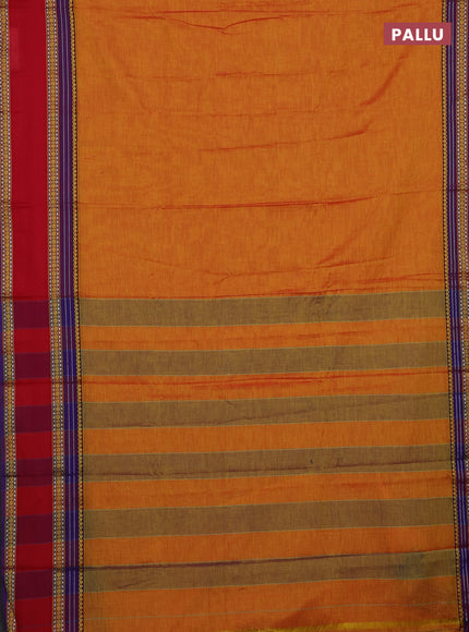 Mustard Yellow & Maroon Narayanpet Cotton - Kalamkari Blouse