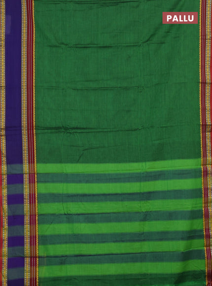 Green & Maroon Narayanpet Cotton - Kalamkari Blouse