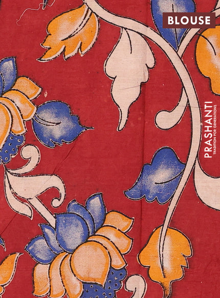 Green & Maroon Narayanpet Cotton - Kalamkari Blouse