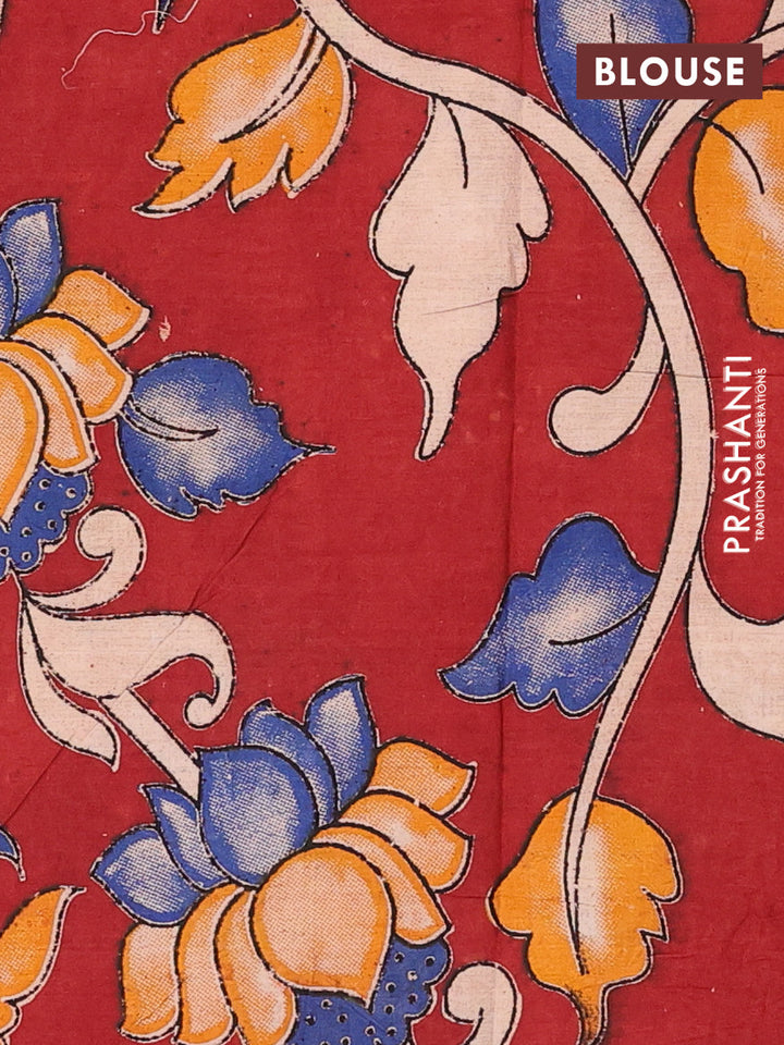 Green & Maroon Narayanpet Cotton - Kalamkari Blouse