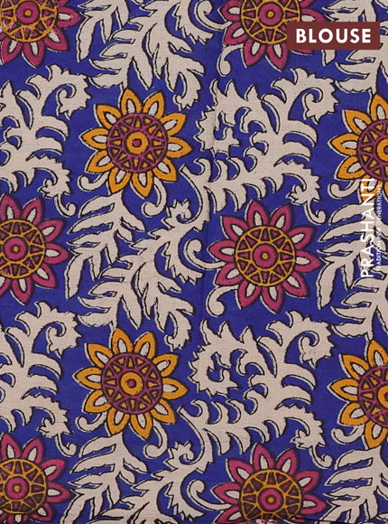 Teal Blue & Royal Blue Narayanpet Cotton - Kalamkari Blouse