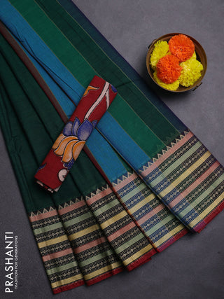 Green & Maroon Narayanpet Cotton - Kalamkari Blouse