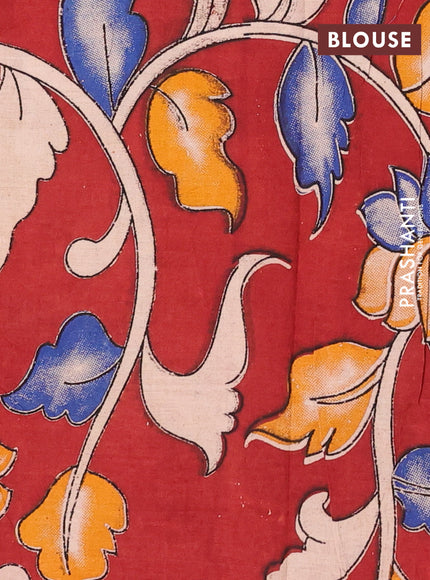 Green & Maroon Narayanpet Cotton - Kalamkari Blouse