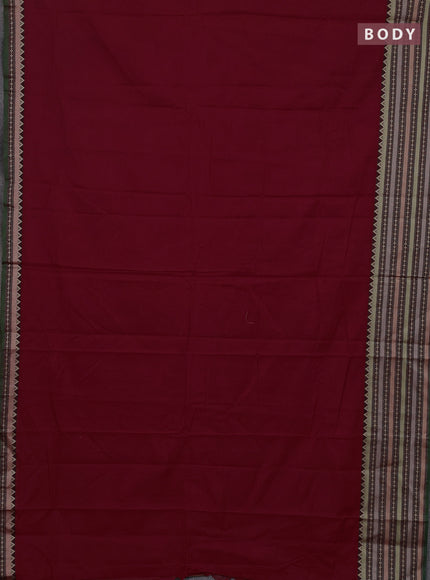 Red & Green Narayanpet Cotton - Kalamkari Blouse