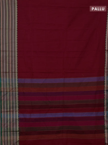 Red & Green Narayanpet Cotton - Kalamkari Blouse