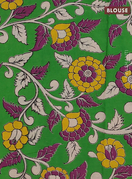 Red & Green Narayanpet Cotton - Kalamkari Blouse