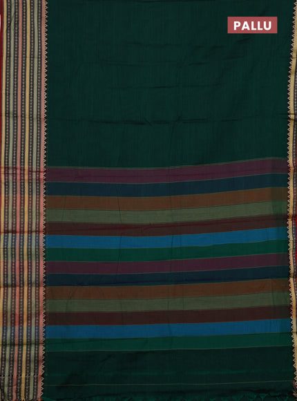 Green & Beige Narayanpet Cotton - Kalamkari Blouse