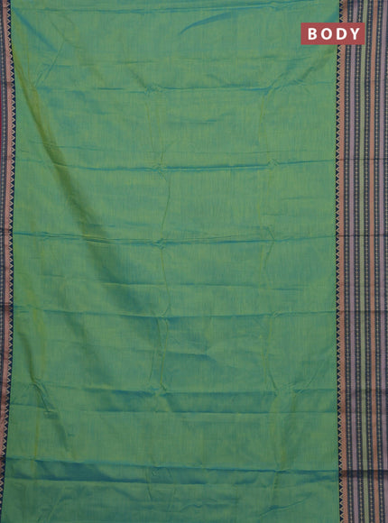 Teal Green & Maroon Narayanpet Cotton - Kalamkari Blouse